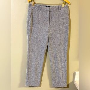 WHBM Black and White Herringbone cuffed pants